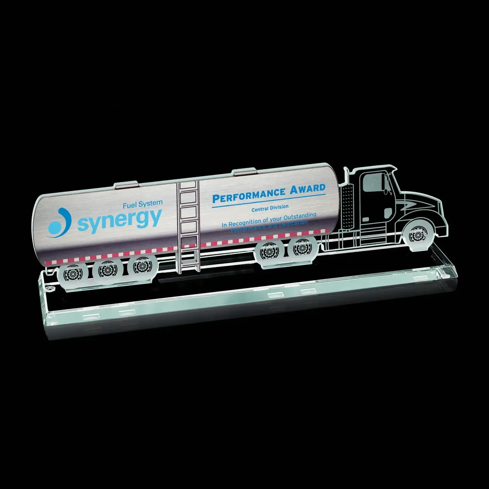 Custom Jade Glass Tanker Truck Award