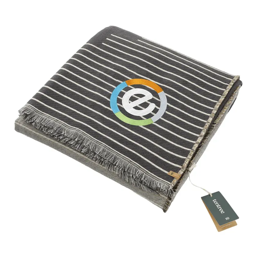 Custom Organic Cotton Peaks Woven Blanket - 86" x 55"