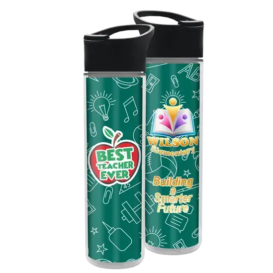 Chiller Insulated Bottle with Pop-Up Lid and Full-Color Paper Insert (16 oz.)