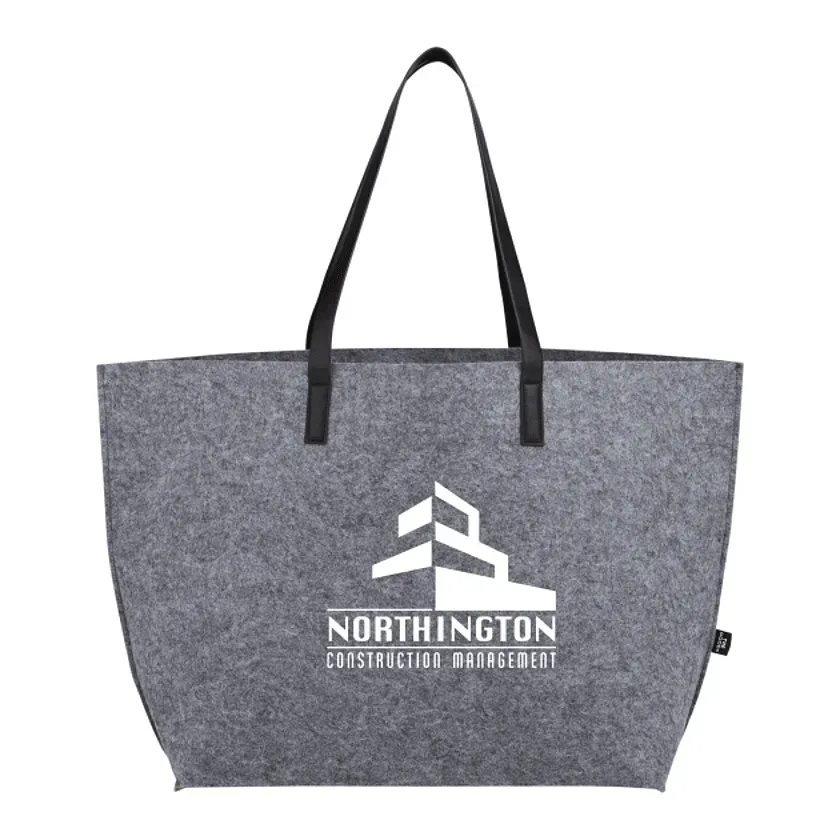 Branded Recycled Felt Shoulder Tote
