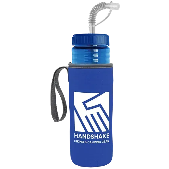 Custom Sportster Set - 24 oz Bottle with Straw Lid and Caddy