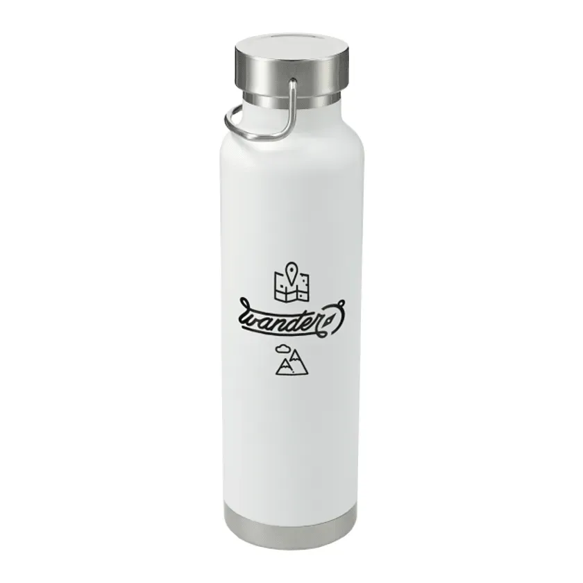 Custom Branded Copper Vacuum Insulated Water Bottle - 22oz