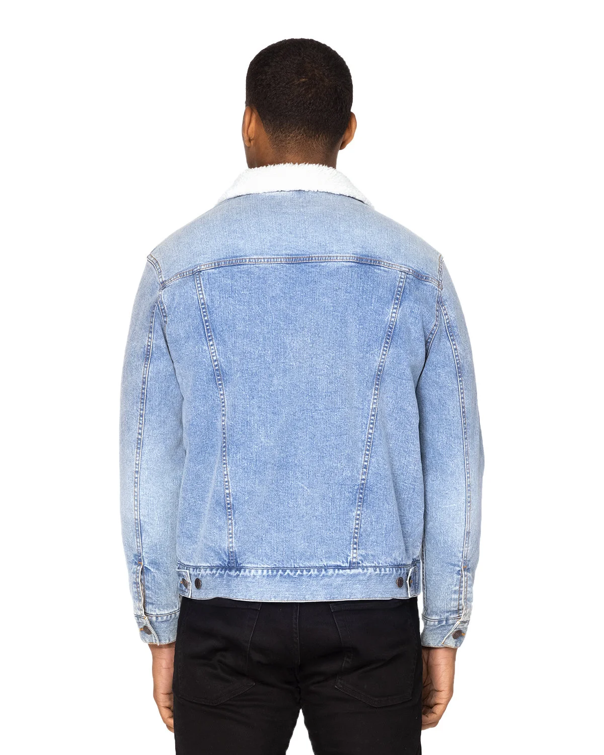 Threadfast Apparel Unisex Sherpa-Lined Denim Jacket