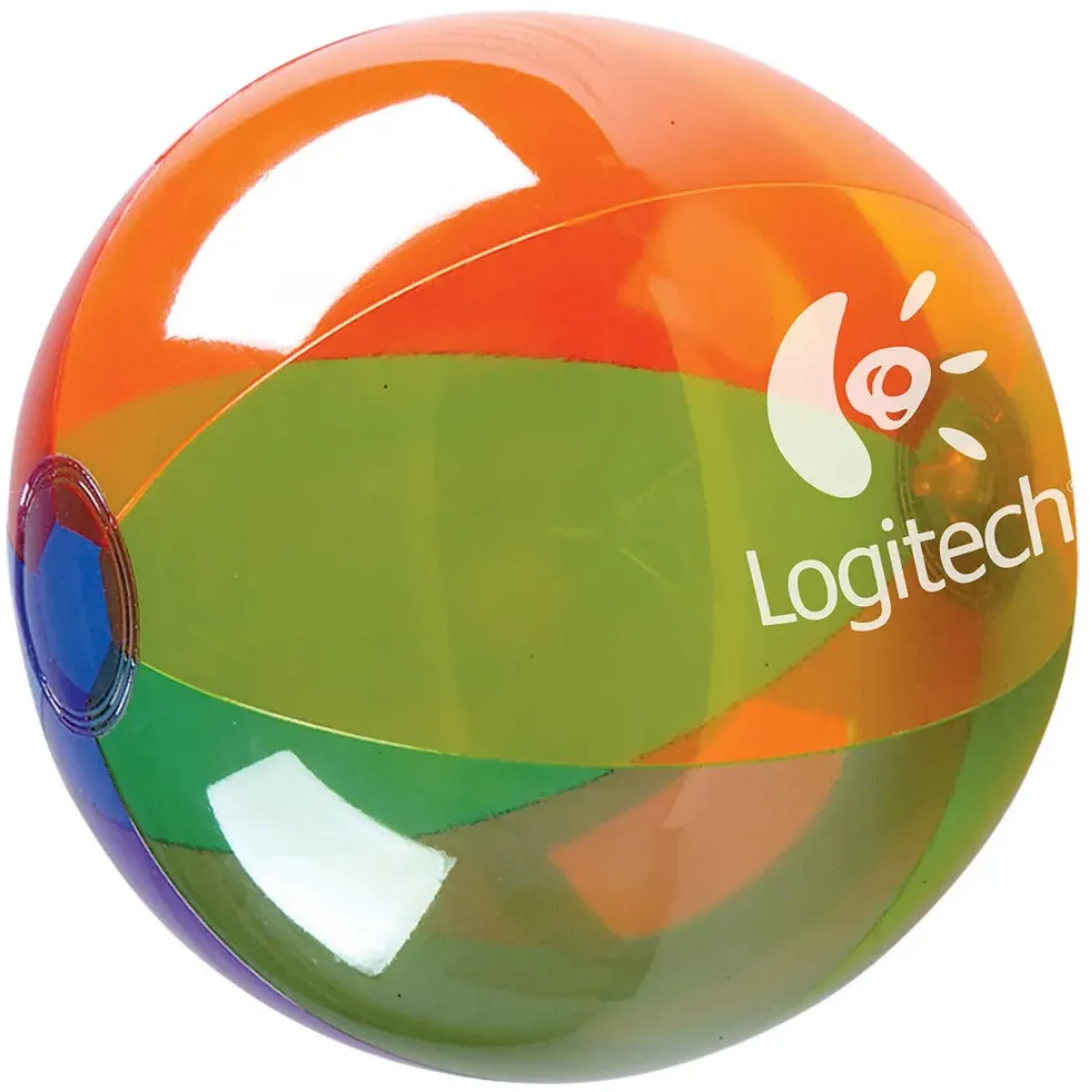 Translucent 16" Multi-Color Round Beach Ball