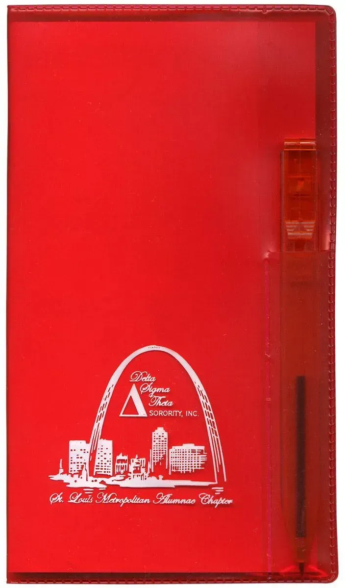 Personalized Translucent Vinyl Cover Monthly Planner with Matching Pen