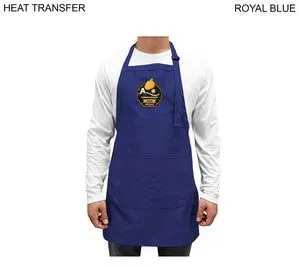 Twill Imported Bib Apron, 2 Pockets, Heat Transfer or Blank