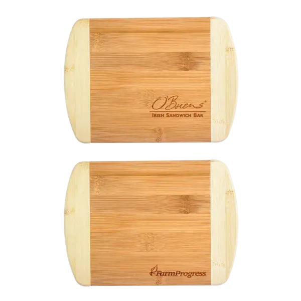 Two-Tone Bar 8" x 5-3/4" Bamboo Cutting Board 
