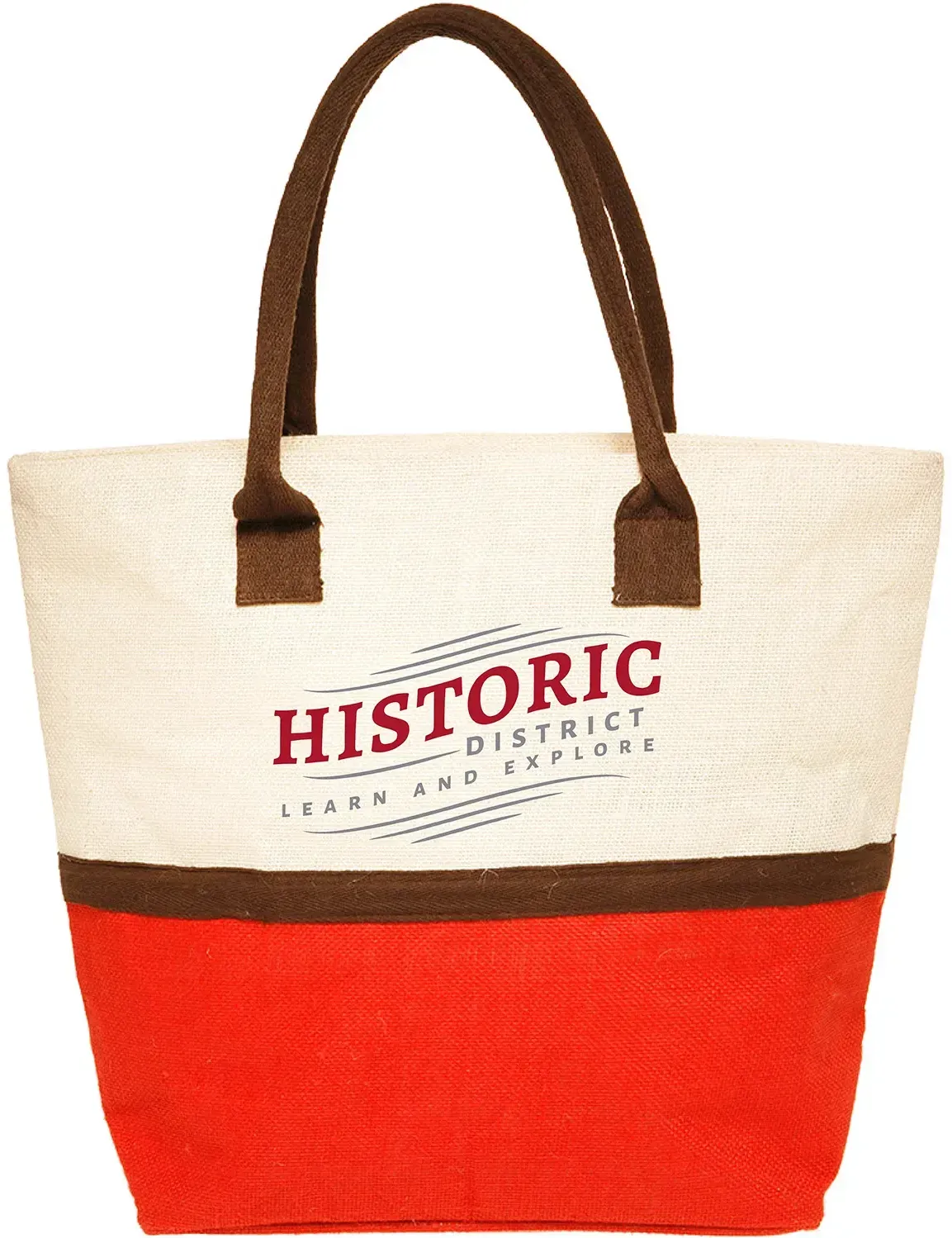 Custom Two Tone Jute Window Shopper Tote