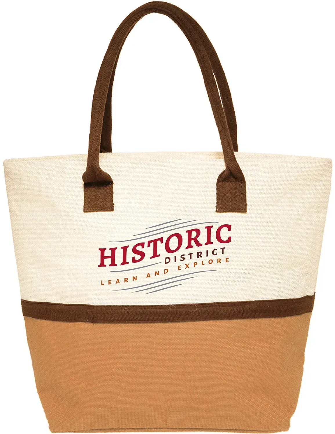 Custom Jute Window Shopper Tote (Full Color Imprint)