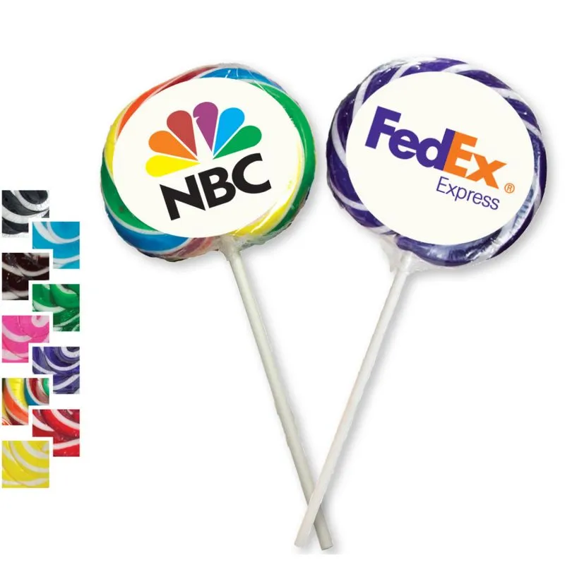 Two-Tone Whirly Lollipop (Full Color Label, Individually Wrapped)