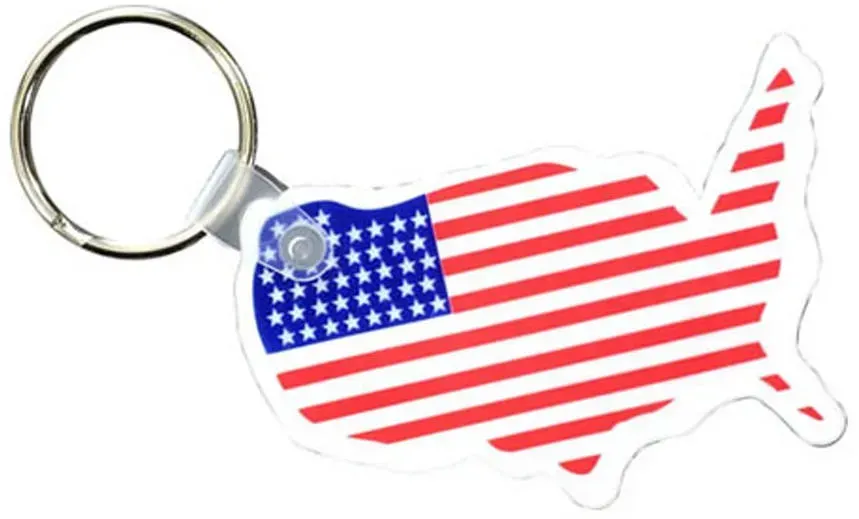 Imprinted USA Key Fob with Flag