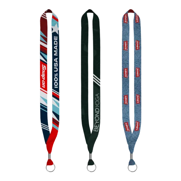 USA Made 0.75" Dye-Sublimated Lanyard with Zinc Crimp & Zinc Split-Ring