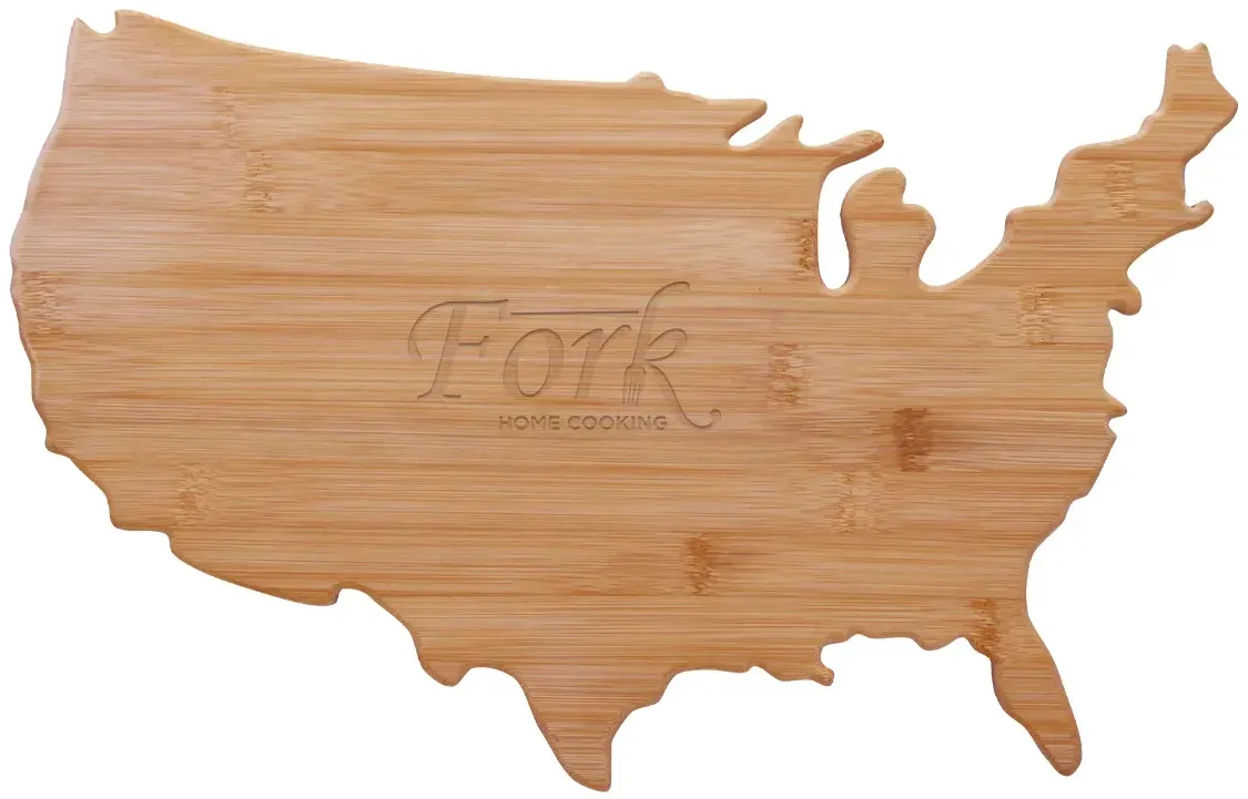 USA Shape Bamboo Cutting Board