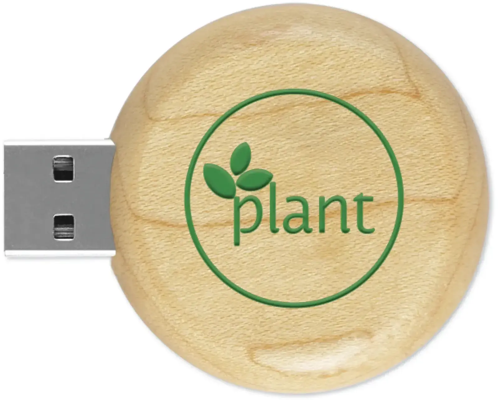 Eco-Friendly Wooden Circle USB Flash Drive