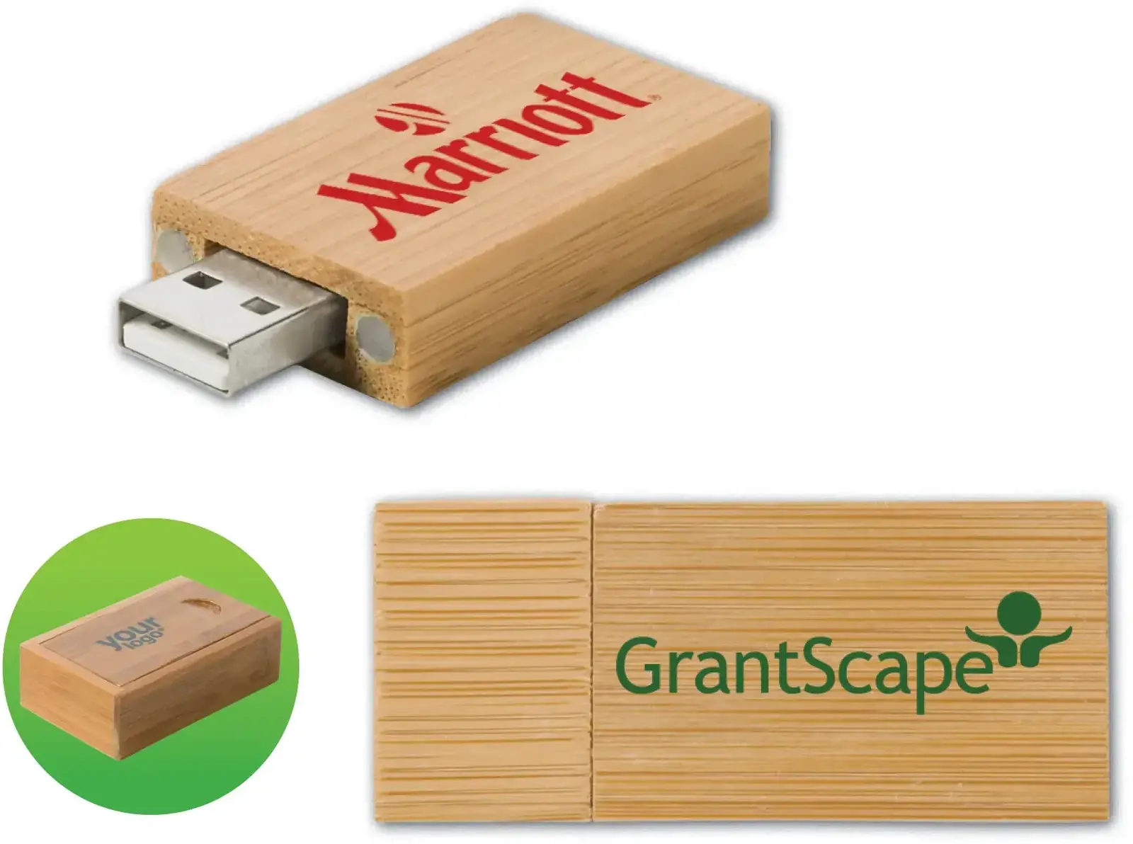 Custom Engraved Bamboo USB Flash Drive - Renewable & Eco-Friendly Promotional Product