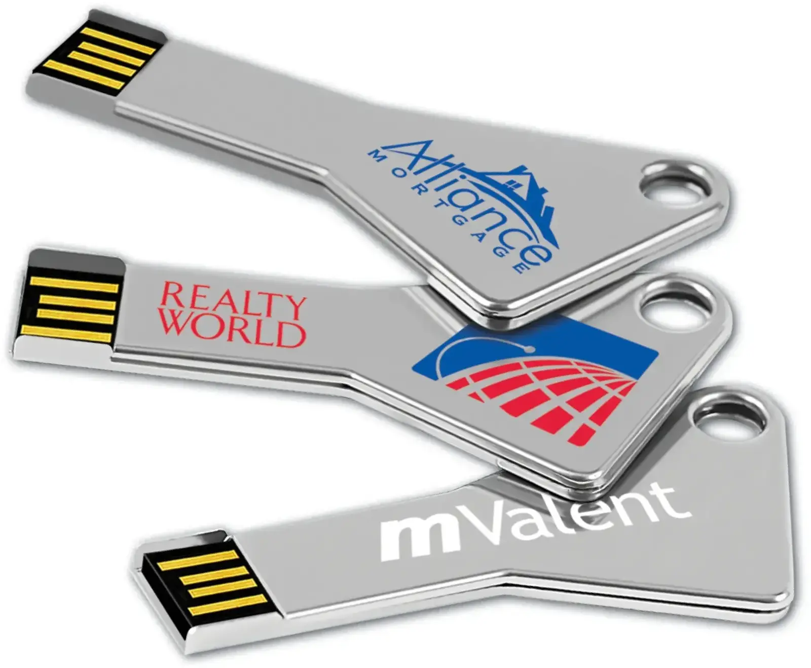 KA Angled USB 2.0 Metal Key Drive™ – Customizable Promotional Memory Stick