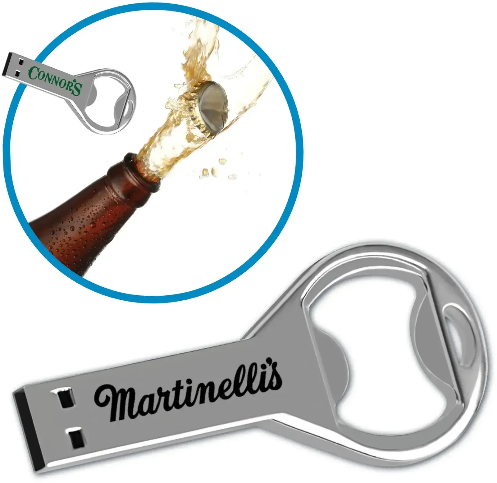 Custom Branded KB Bottle Opener USB 2.0 Key Drive