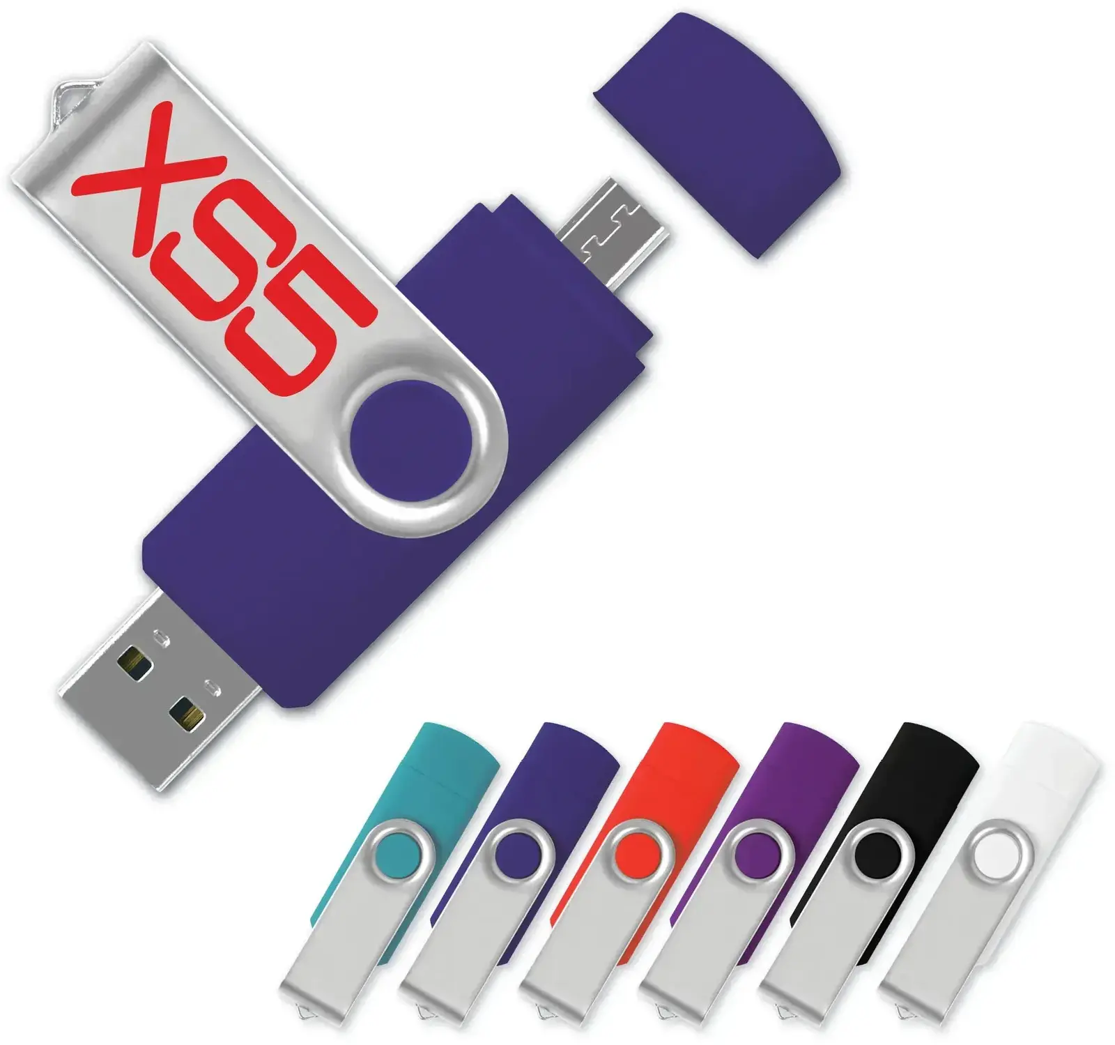 Smartphone Swivel USB Flash Drive - On-the-Go OTG Compatibility