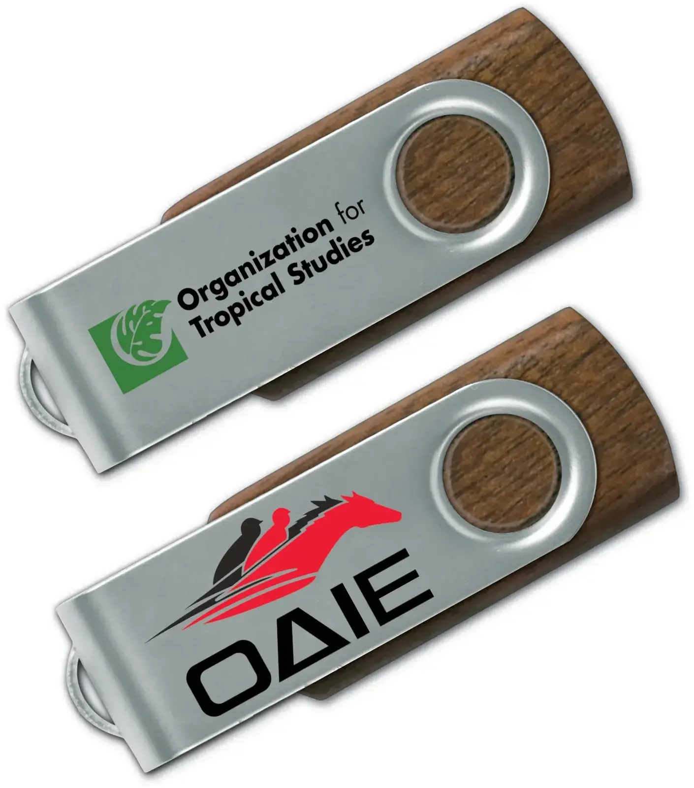 Walnut Wood USB Swing Drive - Custom Logo Promotional Flash Drive