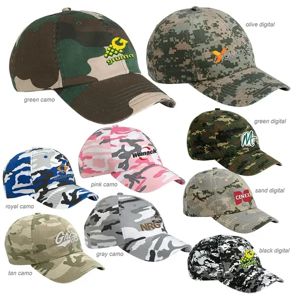 Valucap VC300A Camo Bio-Washed Unstructured Cap