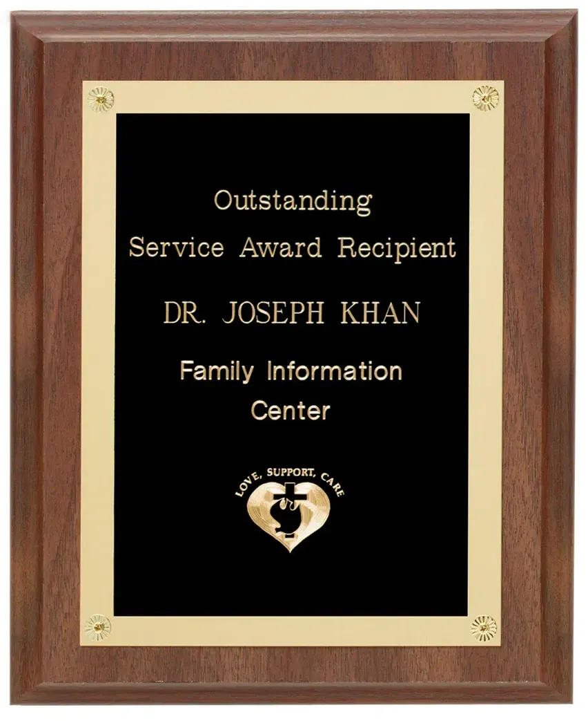 Walnut Finish Classic Achievement Plaque