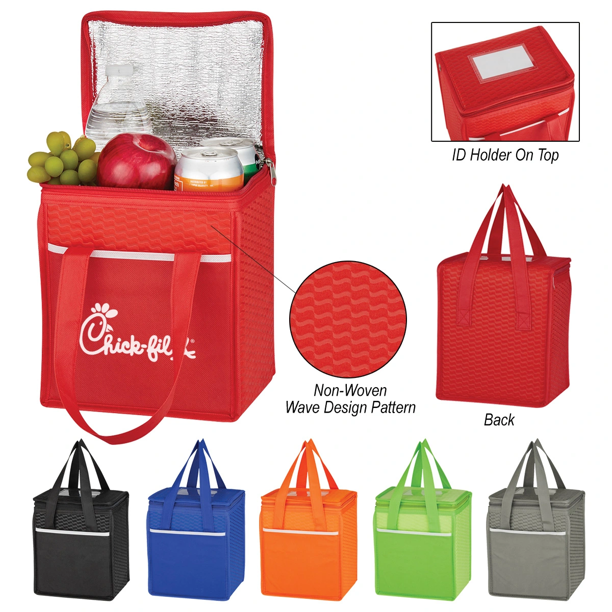 Wave Design Non-Woven Cooler Lunch Bag