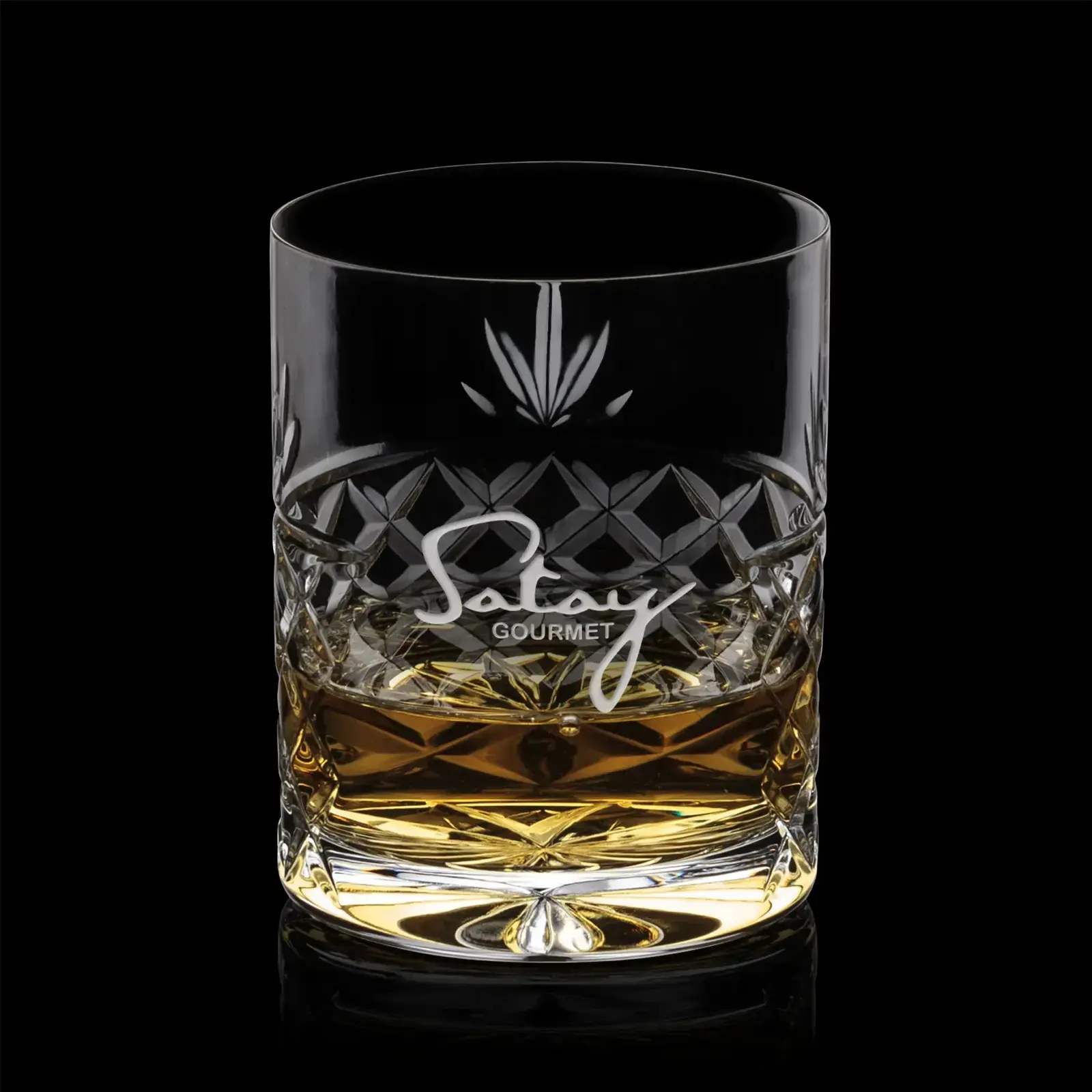 Custom Engraved Logo Wedgewood Rock Glass - 10.5oz Set