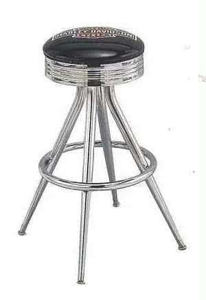 Welded Frame Chrome Ring Bar Stool with Seat Logo