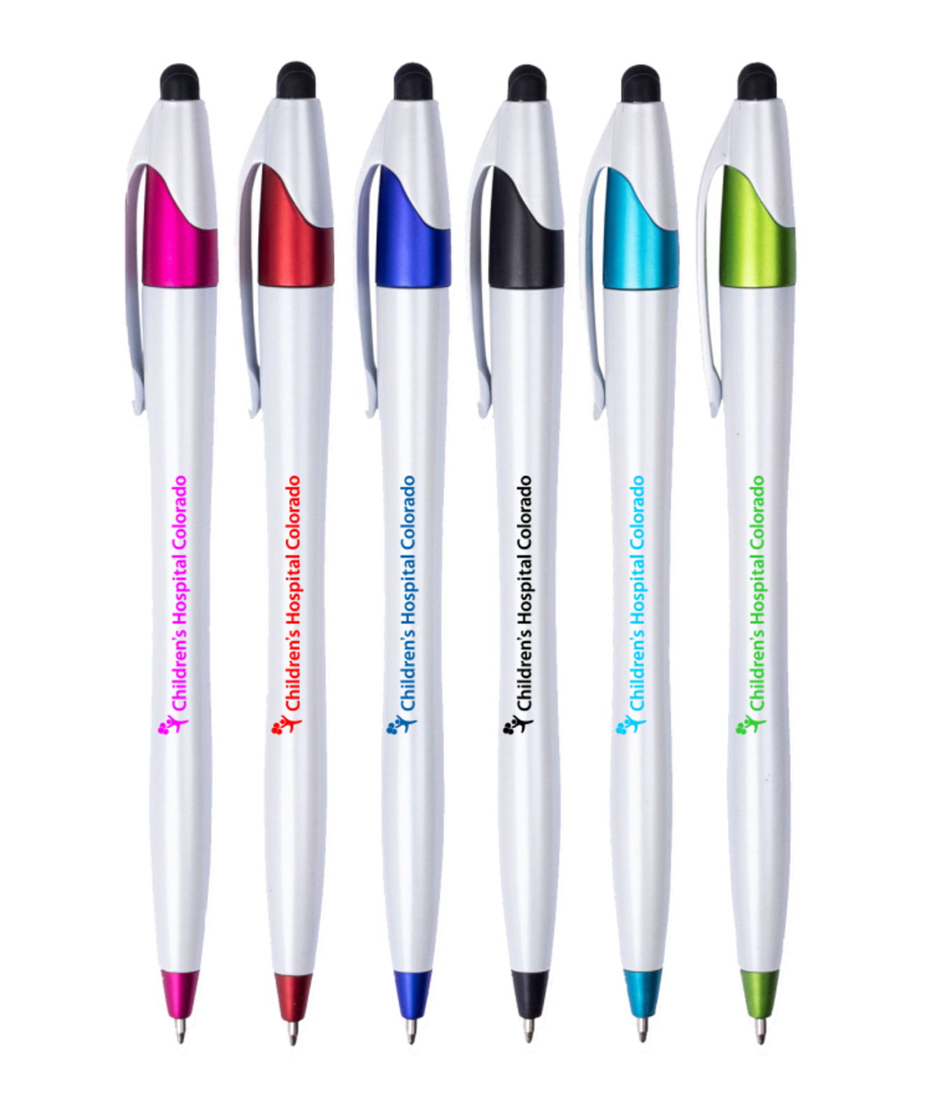 White Barrel Twist-Action Stylus Pen