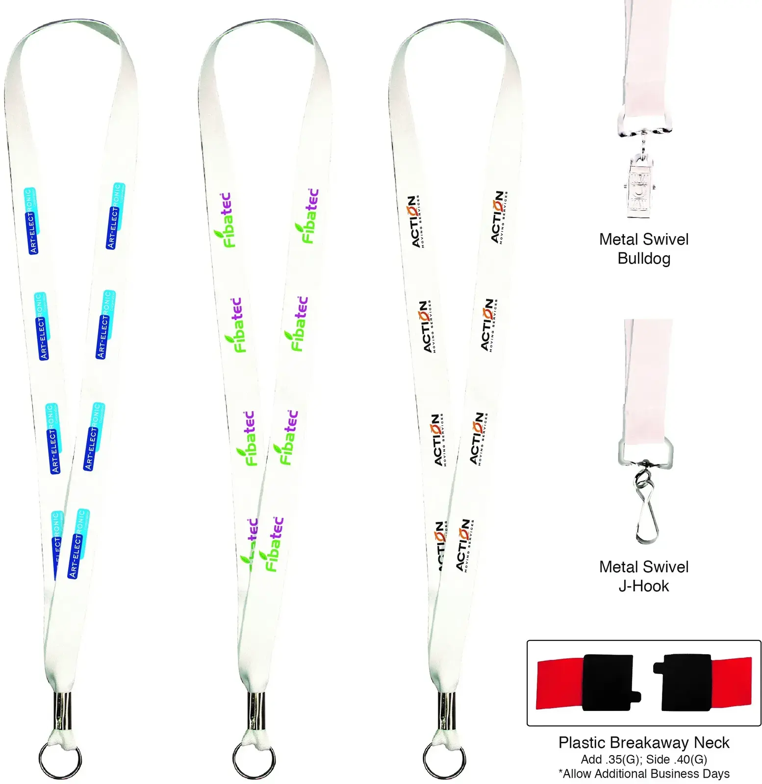 White Lanyard with Full Color Imprint