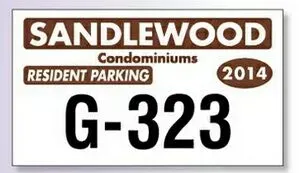 White Reflective Parking Permit (4 3/4"x2 3/4")