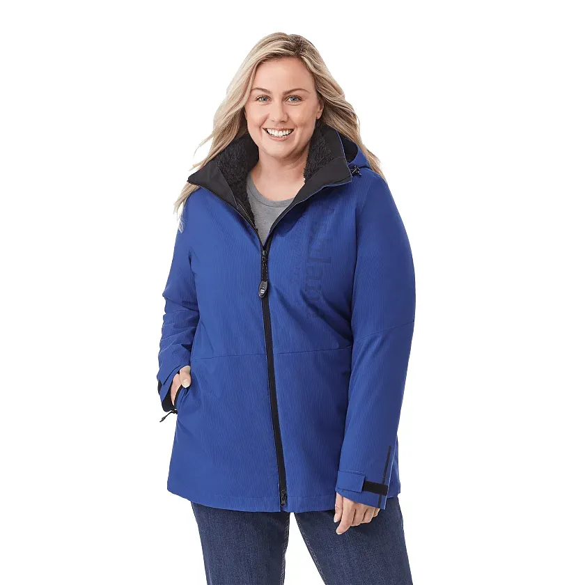 Customizable 3-in-1 Women's Sherpa Fleece Jacket with Detachable Hood