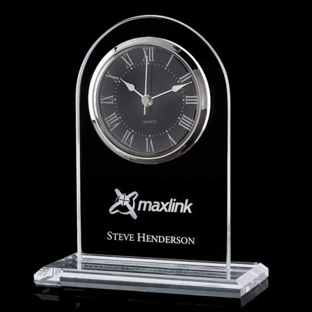 Custom Jade Desk Clock 7½" with Logo Branding