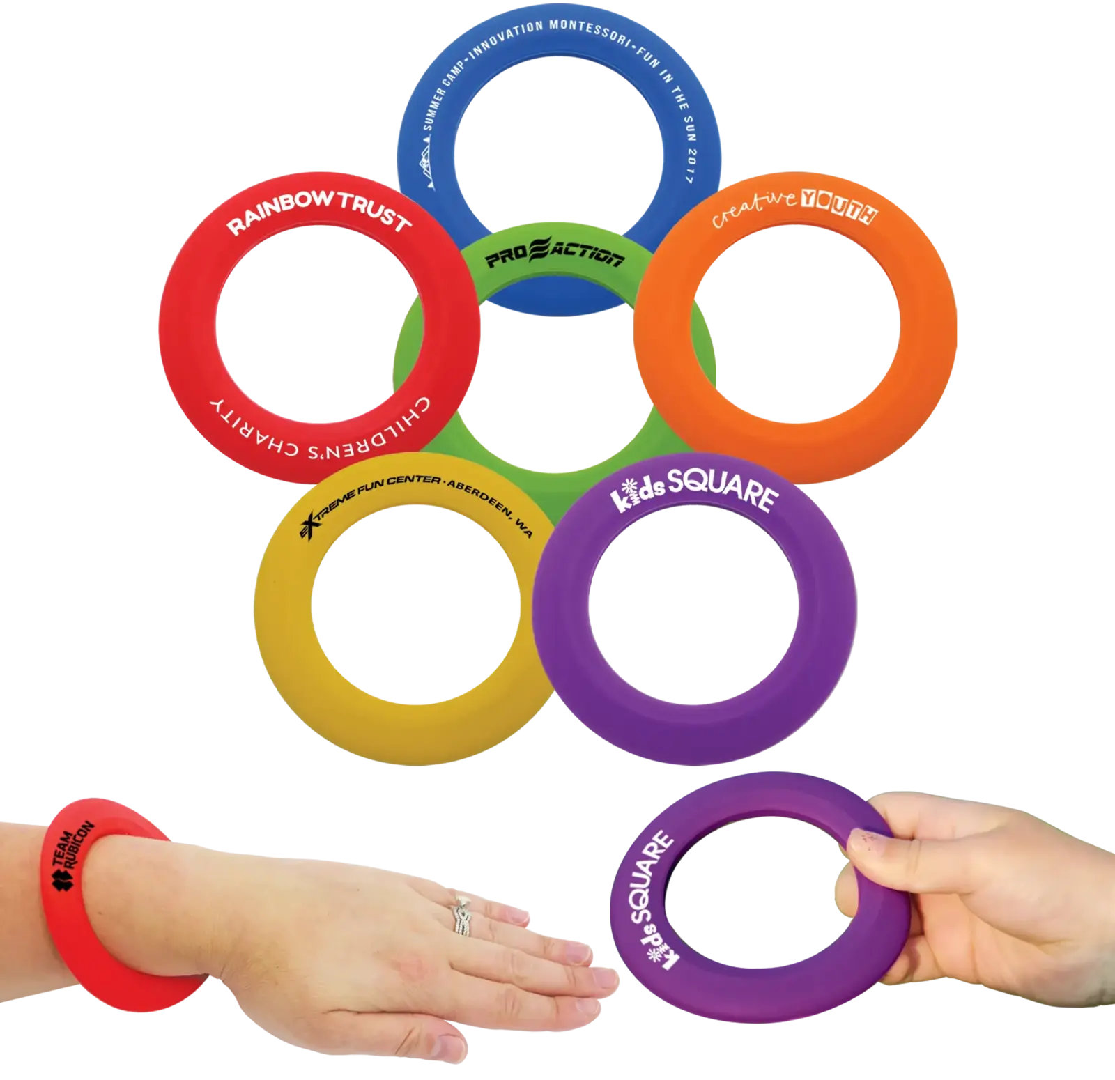 Customizable Silicone Stress Wrist Disc and Throwing Toy