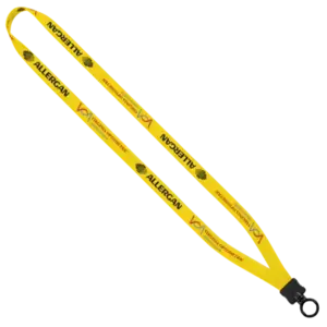 1/2" Dye-Sublimated Stretchy Elastic Lanyard with Plastic Clamshell and Plastic O-Ring