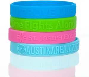 Embossed Silicone Wristbands - 1/2"