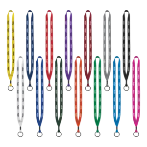 Polyester Lanyard w/Metal Crimp & Metal Split Ring - 1/2"