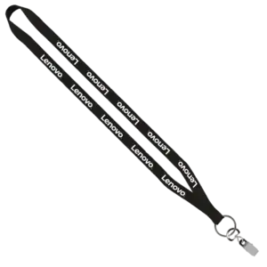 Polyester Lanyard with Sewn Metal Bulldog Clip - 1/2"