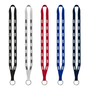 1/2" Polyester Lanyard with Sewn Metal Split-Ring