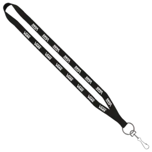 Polyester Lanyard with Sewn Metal Swivel Snap Hook - 1/2"