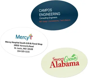 Branded Water-resistant Oval Stickers - 1.5" x 2.5"