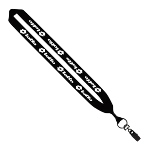 Cotton Lanyard with Metal Crimp & Metal Bulldog Clip - 1"