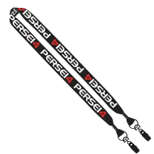 1" Double Ended Dye-Sublimated Lanyard with Metal Crimp & Metal Bulldog Cli