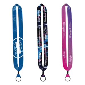 Dye Sublimated Lanyard with Metal Crimp & Metal Bulldog Clip - 1"