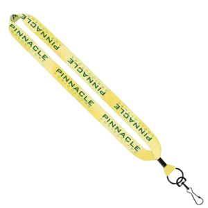 1" Dye Sublimated Lanyard with Metal Crimp & Metal Swivel Snap Hook