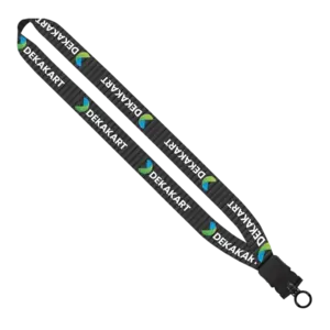 Dye-Sublimated Lanyard with Plastic Snap-Buckle Release and Plastic O-Ring - 1"