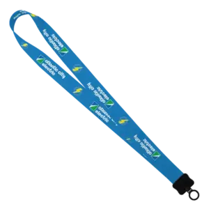 1" Dye-Sublimated Stretchy Elastic Lanyard with Plastic Clamshell and Plastic O-Ring