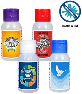 Custom Branded 1 oz Gel Sanitizer with Full Color Label - AAkron with Antimicrobial Additive