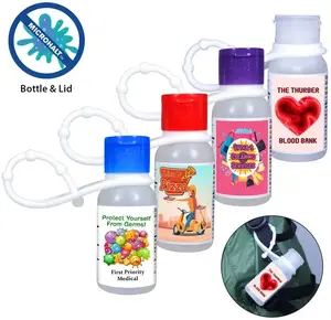 Custom 1 oz Gel Sanitizer with Lanyard & Full Color Label