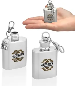 Custom Keychain Hip Flask - 1 oz. (2 Color)